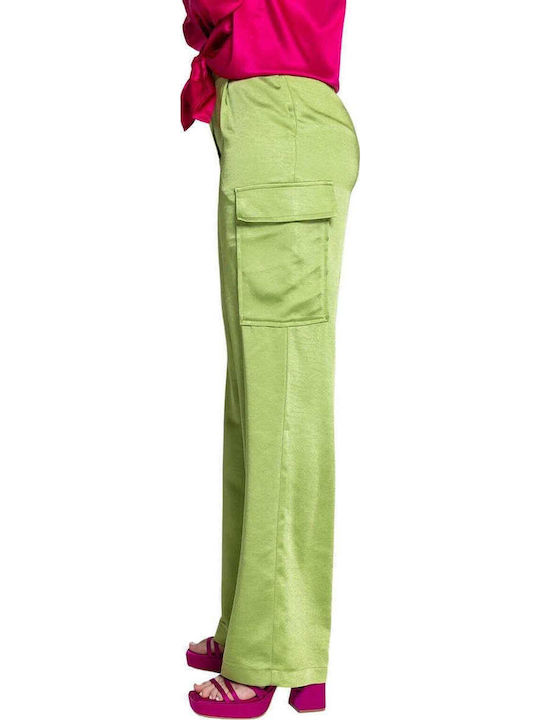 Damen Stoff Cargo Hose Grün