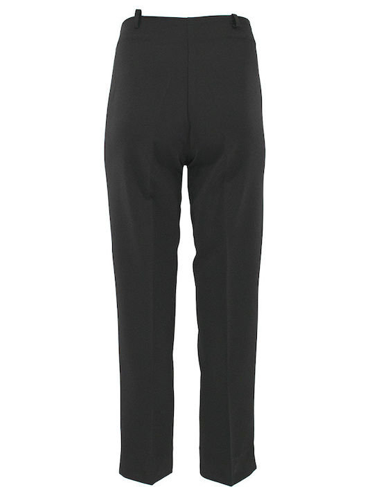 Pirouette Women's High-waisted Fabric Trousers in Slim Fit Black