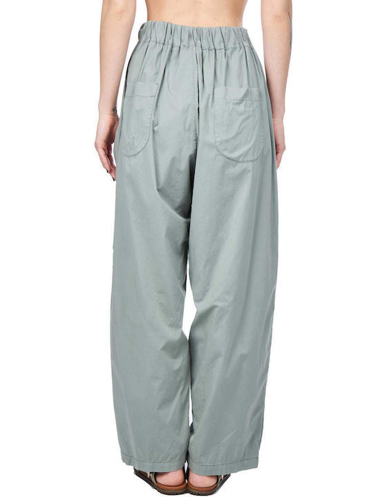 Crossley Woman Pamts Zip 4 Pockets Pambis Women's High-waisted Fabric Trousers Green