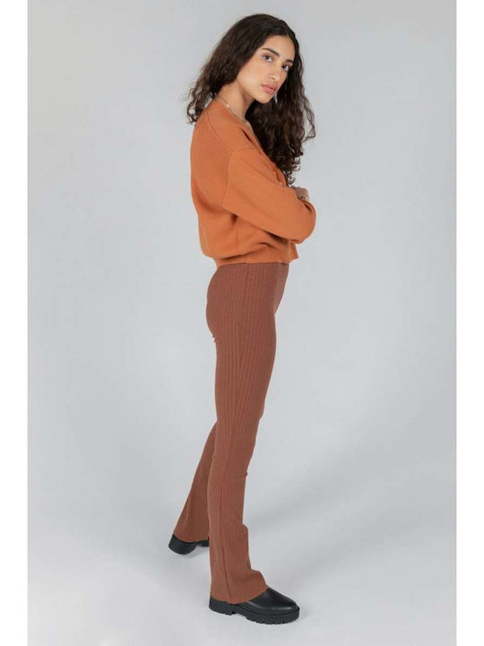 Women's Fabric Trousers Brown