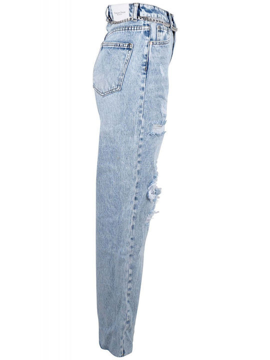 G Secret Collection High Waist Women's Jeans with Rips