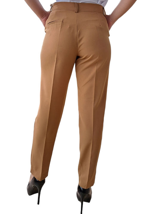 Remix Women's Fabric Trousers Tabac Brownc Brown