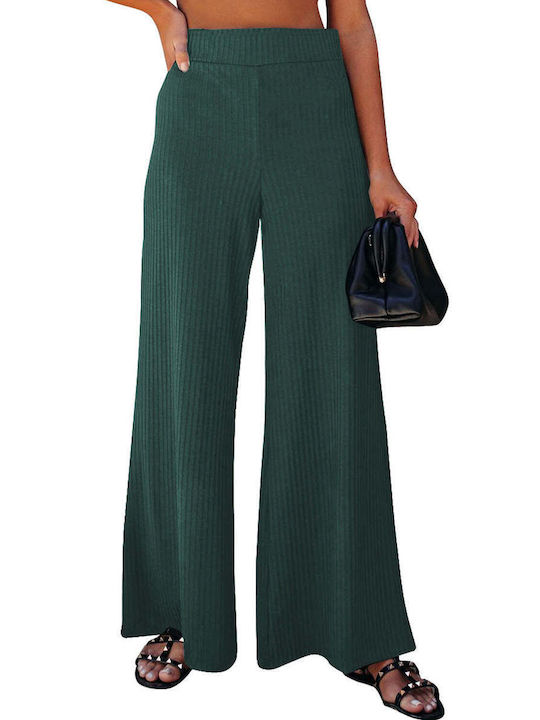 Amely Women's High-waisted Fabric Trousers Green