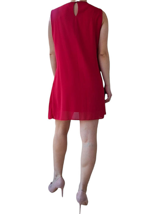 Remix Sommer Mini Kleid Burgundisch