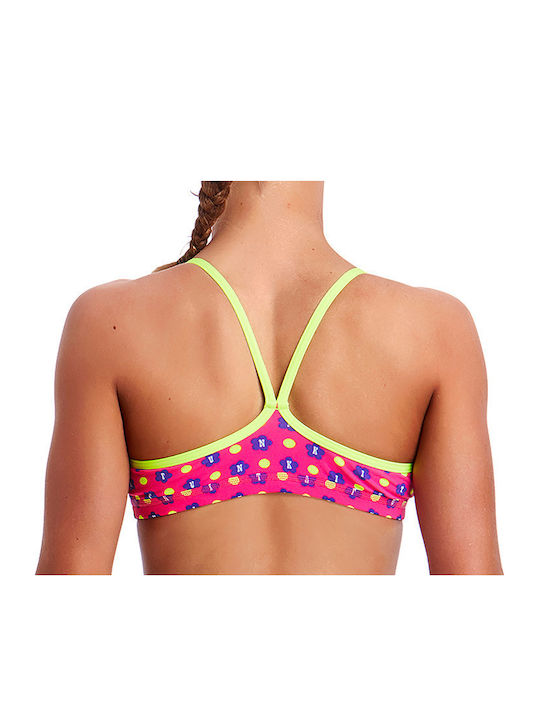 Funkita Racerback Two Piece Daisy Dots Детски Бански Бикини Фуксия