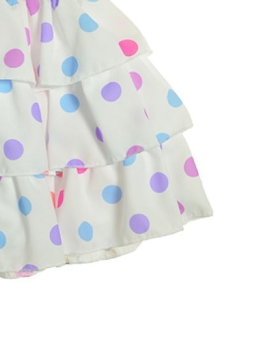 Kinderkleid Polka Dot Weiß
