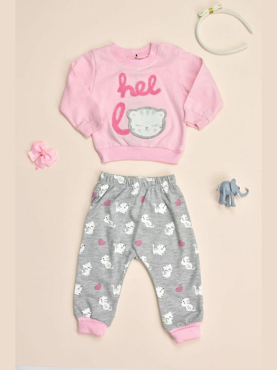 Potre Kinder Sweatpants Set - Jogginganzug Rosa 2Stück