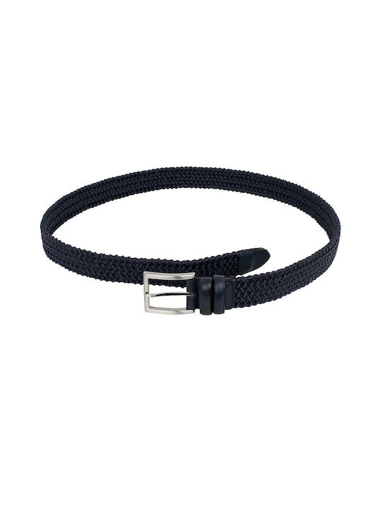 Men's Knitted Fabric Belt Navy Blue