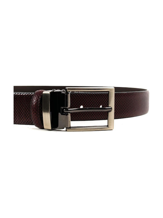 Oak Beltmakers Curea Bărbătească din Piele din Piele Burgundy