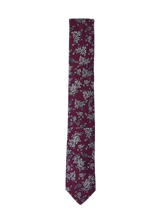 Men's Tie Printed Burgundy