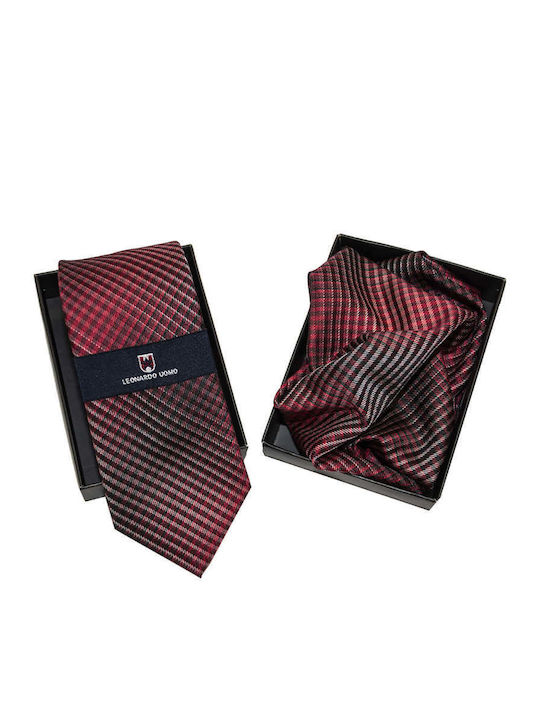 Leonardo Uomo Men's Tie Printed Burgundy