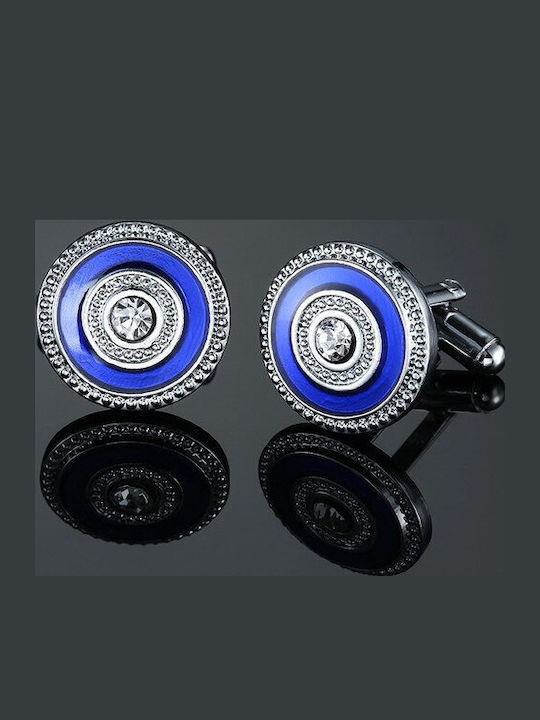 Cufflinks from Steel in Blue Color