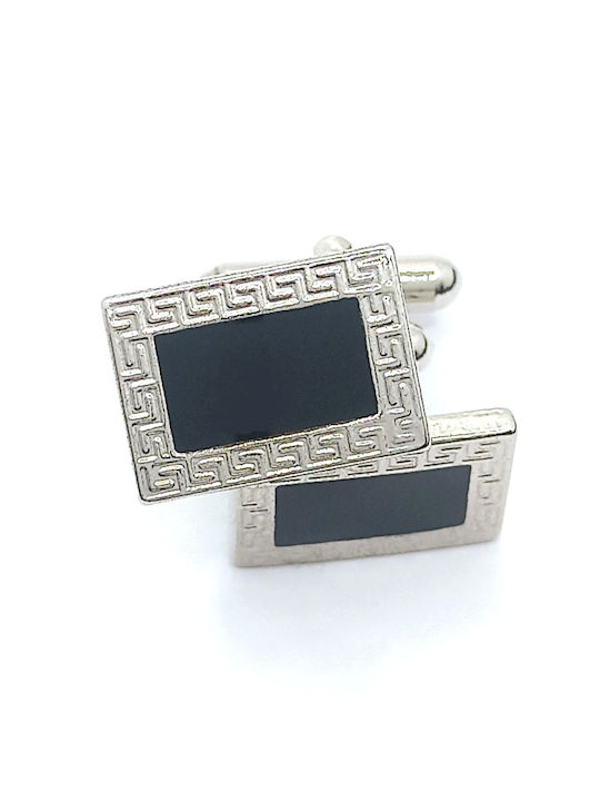 PS Silver Cufflinks of Steel Black