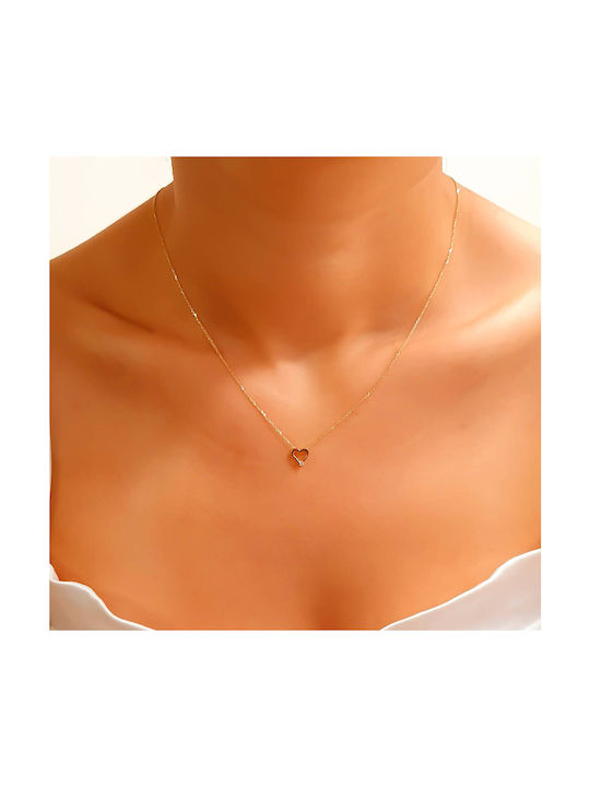 Necklace with design Heart Gold Plated