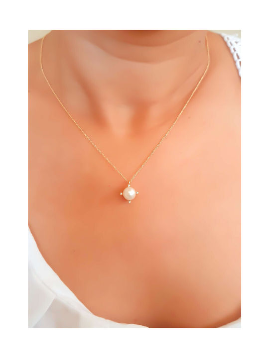 Necklace from Gold 14K with Pearls