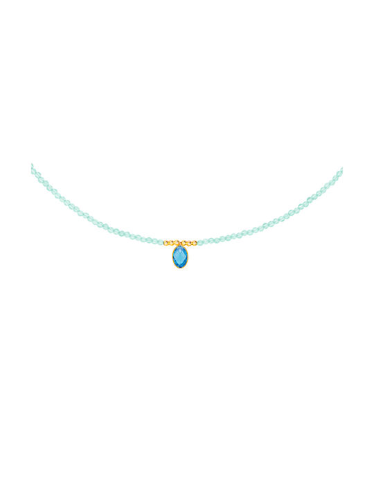 Blue Necklace from Gold 14K