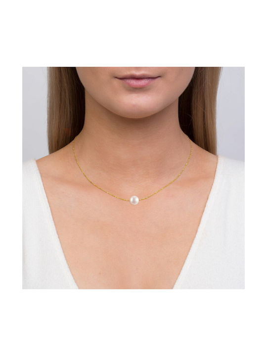 Necklace from Gold 14K with Pearls