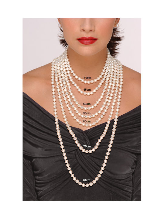 Necklace from White Gold 18k with Pearls