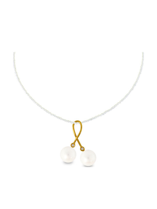 Margaritari Charm mit Steinen aus Weißgold 18K