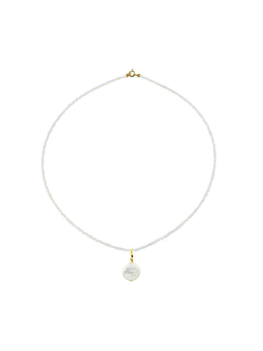 Charm aus Gold 18k mit Perlen & Diamant