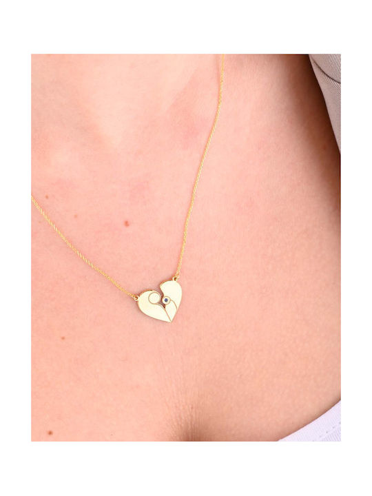 Love Mum Necklace from Gold 14K with Zircon