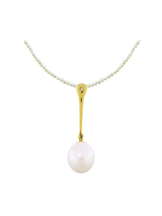 Charm from Gold 18k with Pearls & Diamond