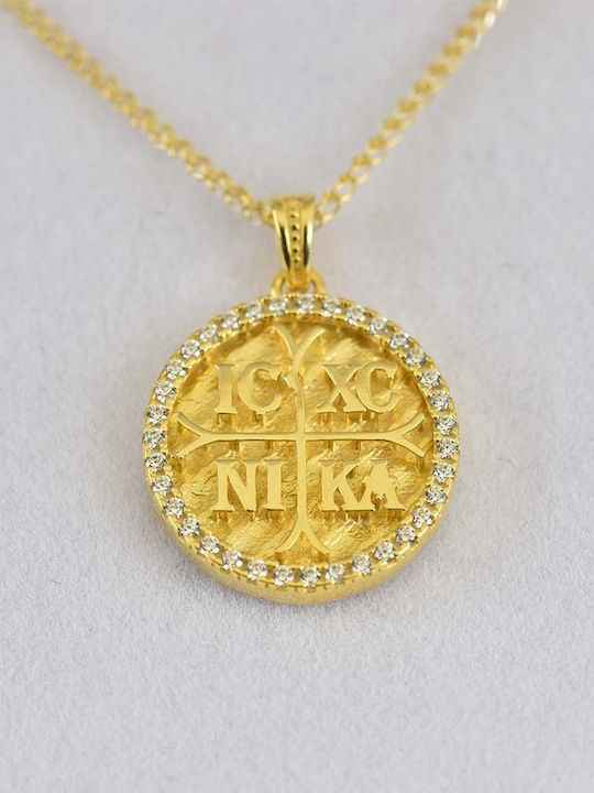 Goldjewels Halskette Doppelter Amulett aus Gold 14K