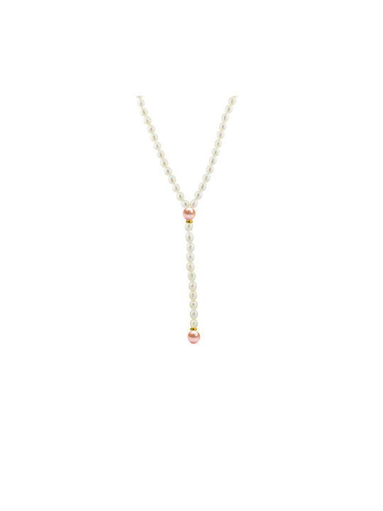 Necklace from White Gold 14K with Pearls