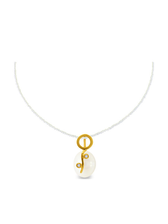 Margaritari Charme mit Steinen aus Weißgold 18K