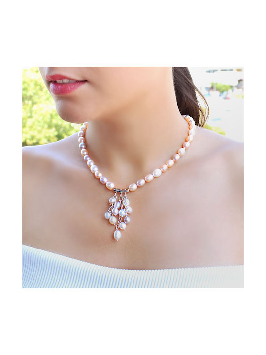 Necklace from Rose Gold 18k with Pearls