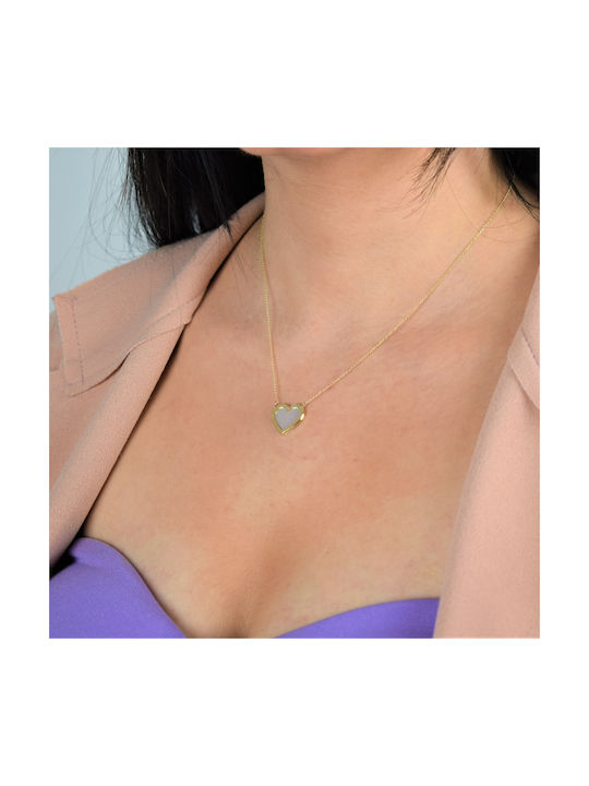 Necklace with design Heart from Gold 14K