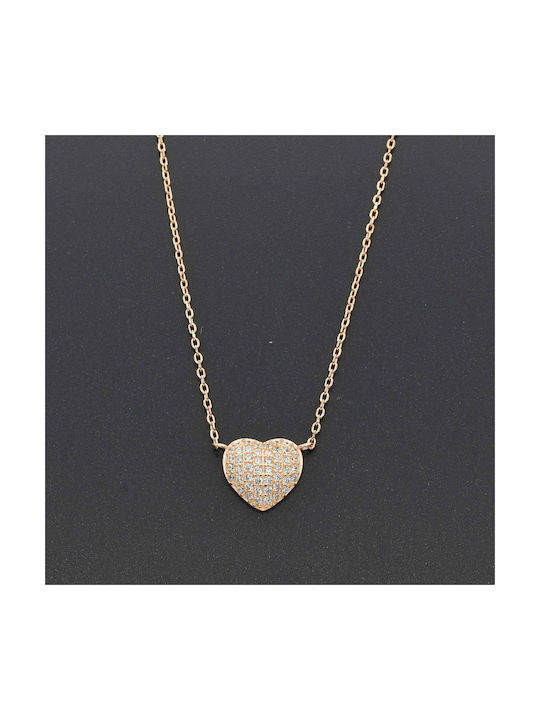 Necklace with design Heart from Gold Plated Silver