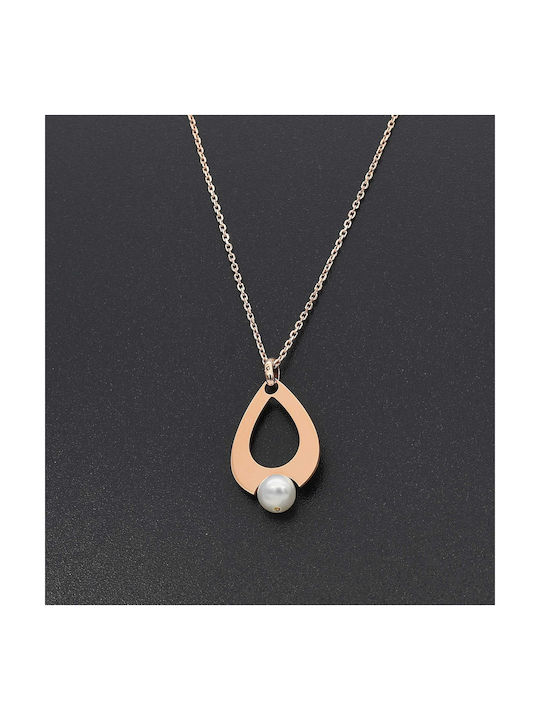 Necklace from Rose Gold 14K with Pearls