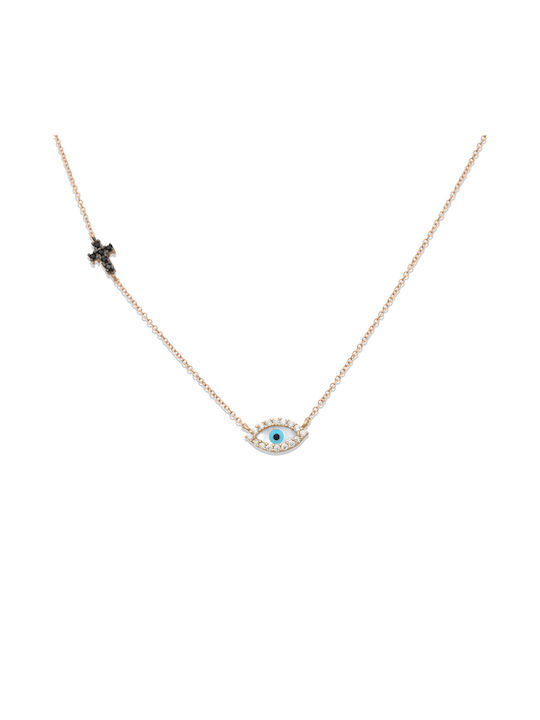 Necklace Eye from Rose Gold 14K