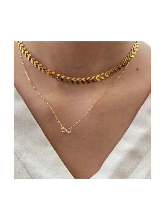Halskette Unendlichkeit aus Vergoldet Silber mit Zirkonia