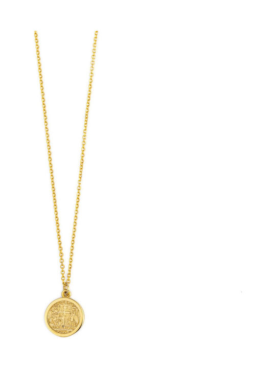 George Art Jewels Κολιέ Κωνσταντινάτο Φυλαχτό από Χρυσό 14Κ