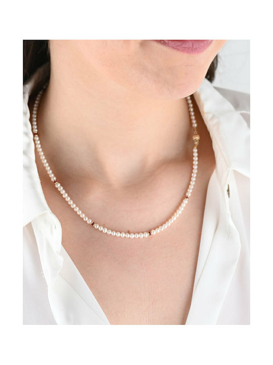 Necklace from Gold 14K with Pearls