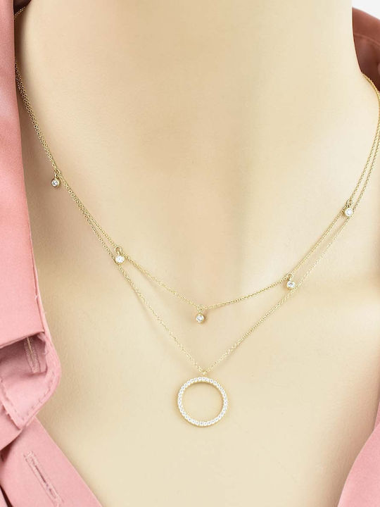Goldjewels Κολιέ από Χρυσό 14Κ με Ζιργκόν