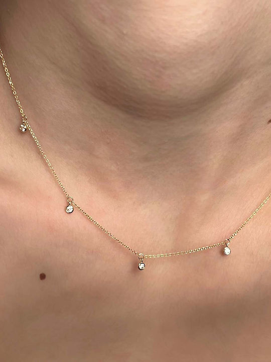 Goldjewels Κολιέ από Χρυσό 14Κ με Ζιργκόν