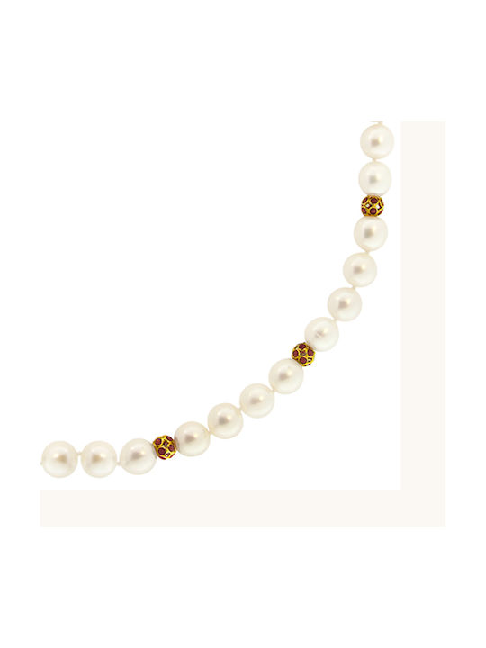 Necklace from White Gold 18k with Pearls