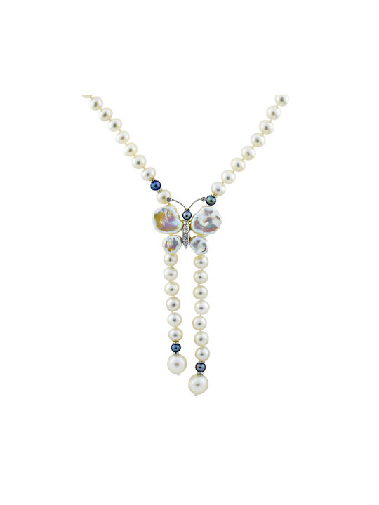 Necklace from Gold 18k with Pearls