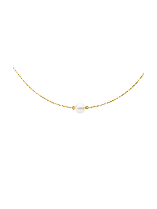 Necklace from Gold 14K with Pearls