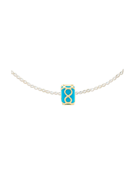 Necklace from Gold 14K with Pearls