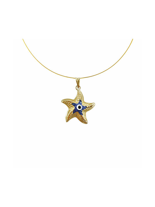 Necklace with design Star from Gold 14K