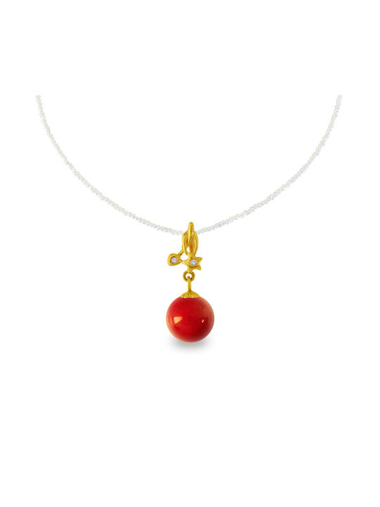 Charm from Gold 18k with Pearls & Diamond