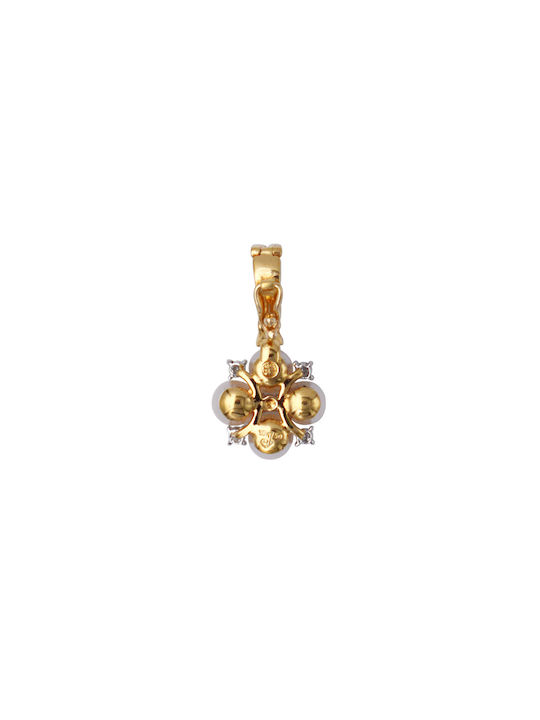 Charm from Gold 18k with Pearls & Diamond