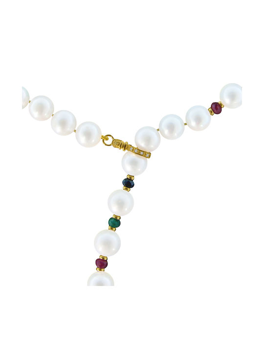 Necklace from White Gold 18k with Pearls