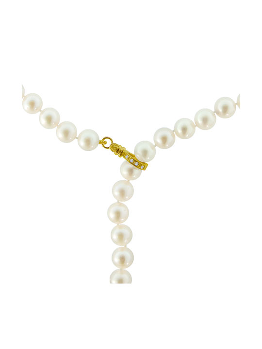 Necklace from White Gold 18k with Pearls & Diamond