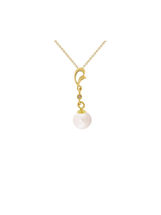 Charm from Gold 18k with Pearls & Diamond