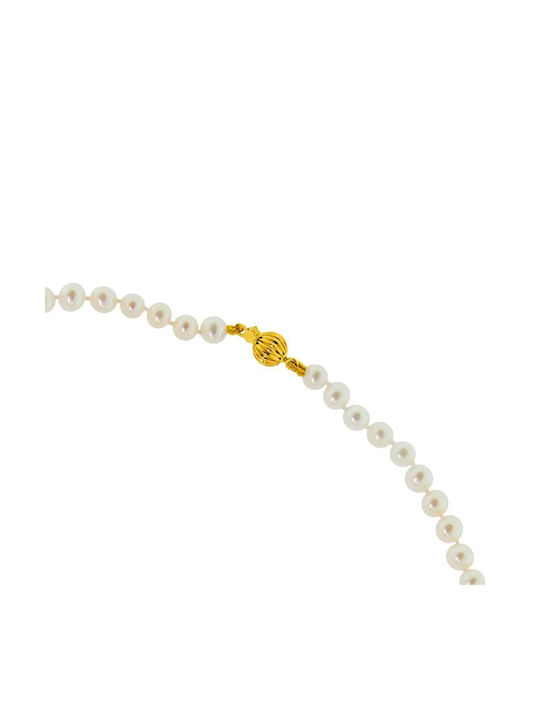 Necklace from White Gold 14K with Pearls